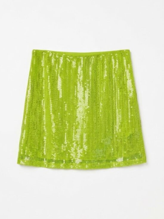 White Fox Boutique Dresses & Skirts - White Fox Boutique Lime Green Sequin Micro Mini Skirt